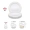 White with Gold Vintage Rim Round Disposable Plastic Dinner Plates - 10" (120 Plates)